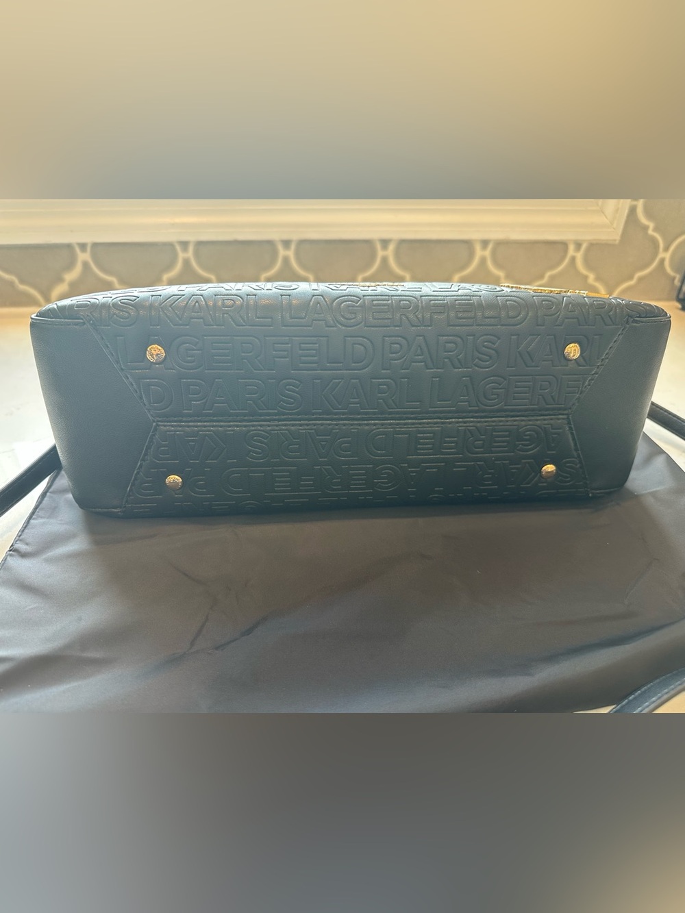 Karl Lagerfeld Meribel Leather Satchel with Adjustable Strap in Black EUC - Picture 10 of 16